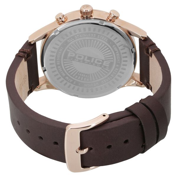 Police Quartz Multifunction Silver Dial Leather Strap Watch for Men - image number 3