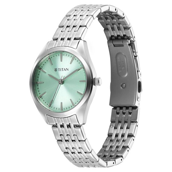 Titan Workmode Quartz Analog Green Dial Stainless Steel Strap Watch For Women - image number 2