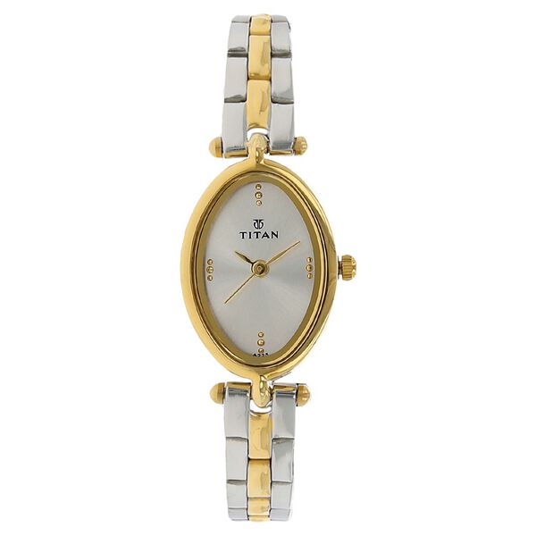 Titan Quartz Analog Silver Dial Stainless Steel Strap Watch for Women - image number 0