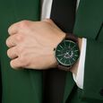Titan Green Dial World Time with Date Leather Strap watch for Men - image number 5