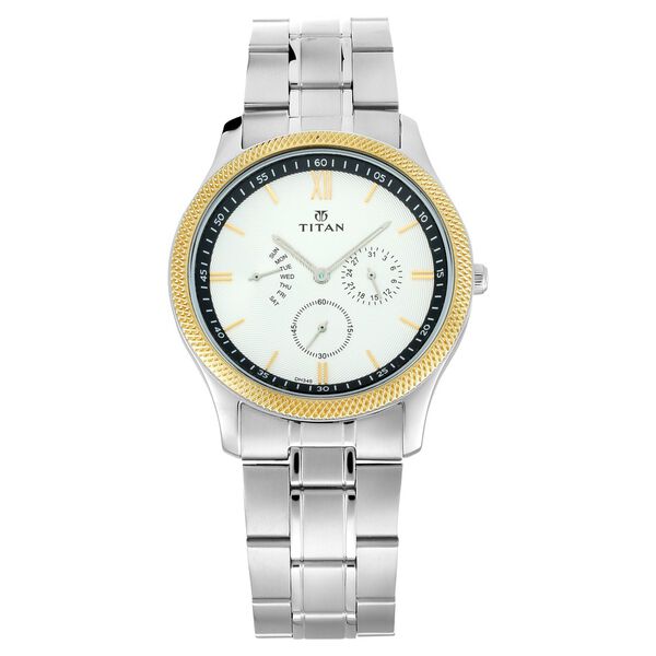 Titan Quartz Multifunction White Dial Stainless Steel Strap watch for Men - image number 0