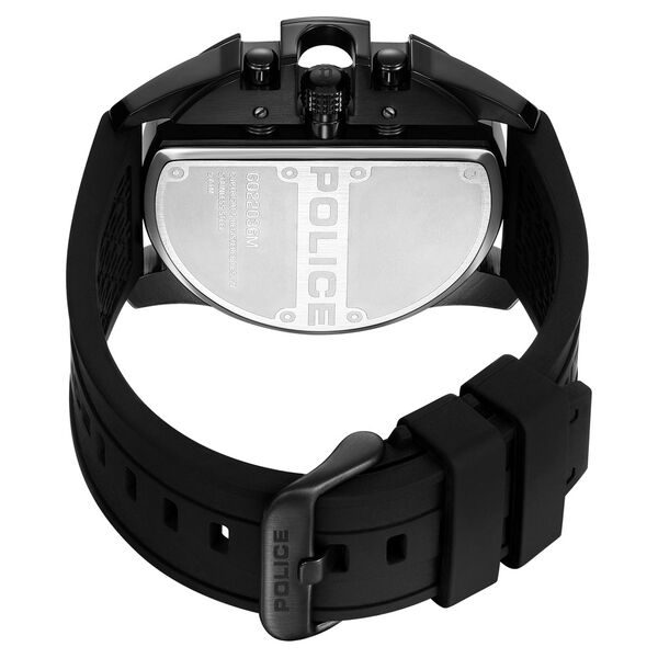 Police Quartz Multifunction Black Dial Black Silicon Strap Watch For Men - image number 2