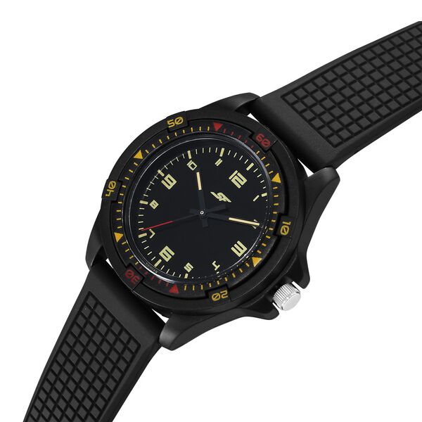 SF Sporty Analogs Quartz Analog Black Dial Black Plastic Strap Watch For Men - image number 1