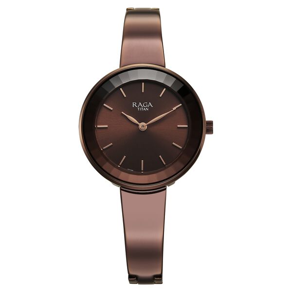 Titan Raga Showstopper Quartz Analog Brown Dial Metal Strap Watch For Women - image number 0