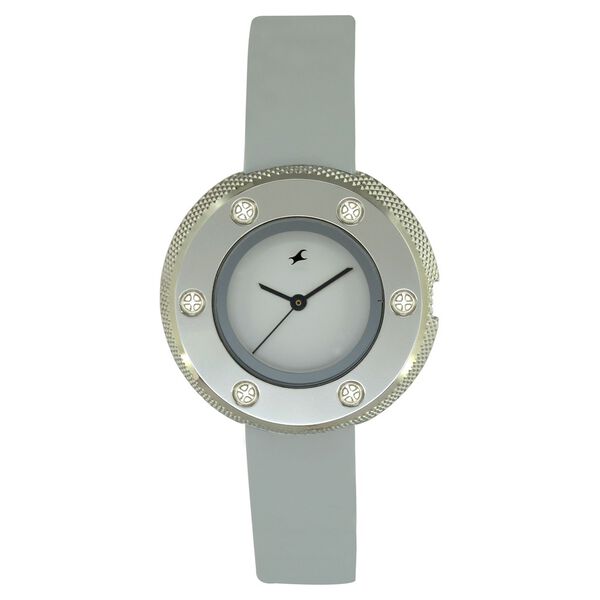 Fastrack Quartz Analog White Dial Leather Strap Watch for Girls - image number 0