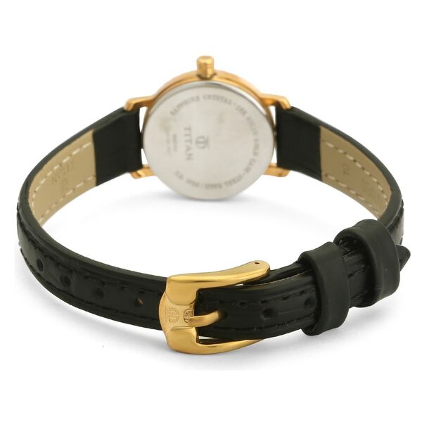 Titan Nebula Vintage 18k Gold Analog Leather Strap Watch for Men - image number 2