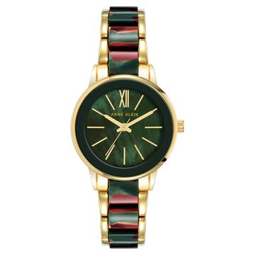 Anne Klein Quartz Analog Green Dial Green Plastic Strap Watch For Women