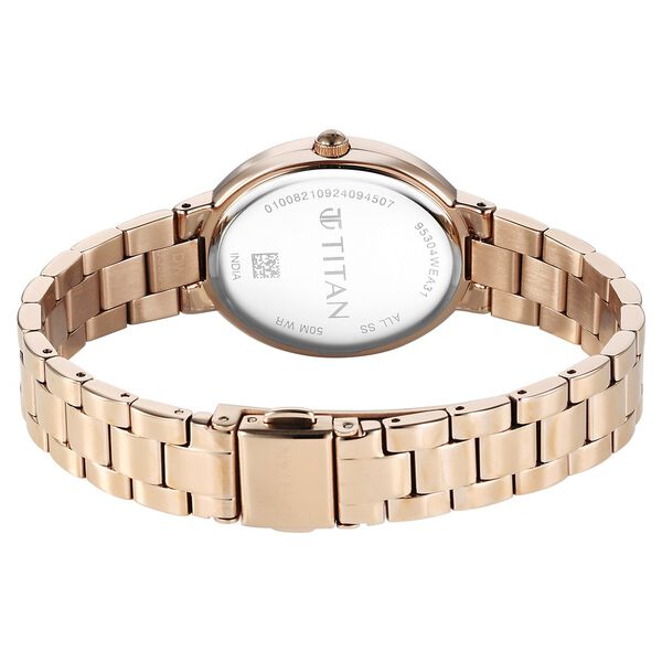 Titan Metro Quartz Analog Rose Gold Dial Stainless Steel Strap Watch For Women - image number 4