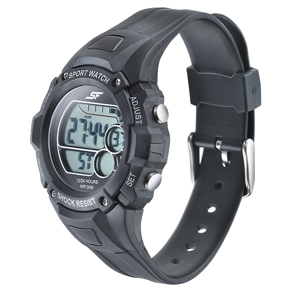 Buy Online SF Digital Dial Black PU Strap Watch for Men