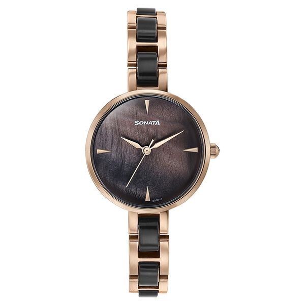 Sonata Quartz Analog Multicoloured Dial Two Toned Stainless Steel Strap Watch For Women - image number 1