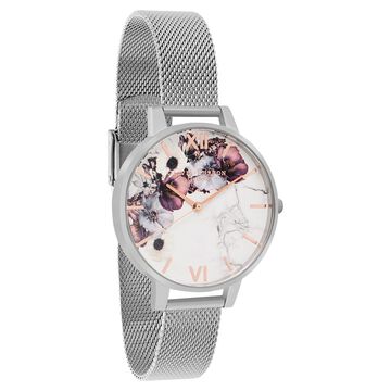 Olivia Burton Quartz Analog White Dial Stainless Steel Strap Watch for Women