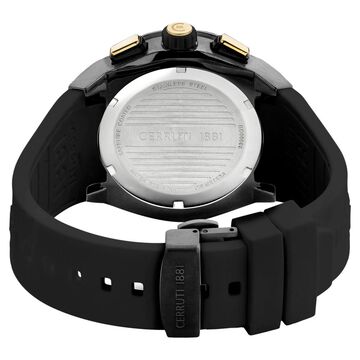 Cerruti 1881 Black Dial Silicone Strap Watch for Men