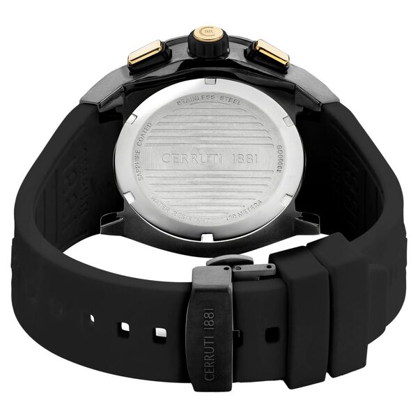 Cerruti 1881 Black Dial Silicone Strap Watch for Men - image number 5