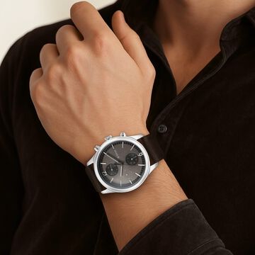 Titan Wrist Wit Quartz Analog with Day and Date Brown Dial Leather Strap Watch for Men