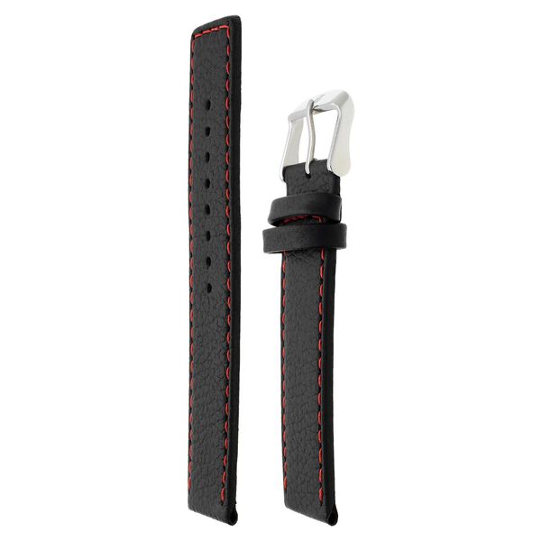 22 mm Black Genuine Leather Straps for Men - image number 2