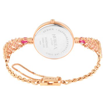 Titan Nebula Ashvi 18k Solid Pink Gold Analog with Diamond and Rubies Bracelet Watch for Women