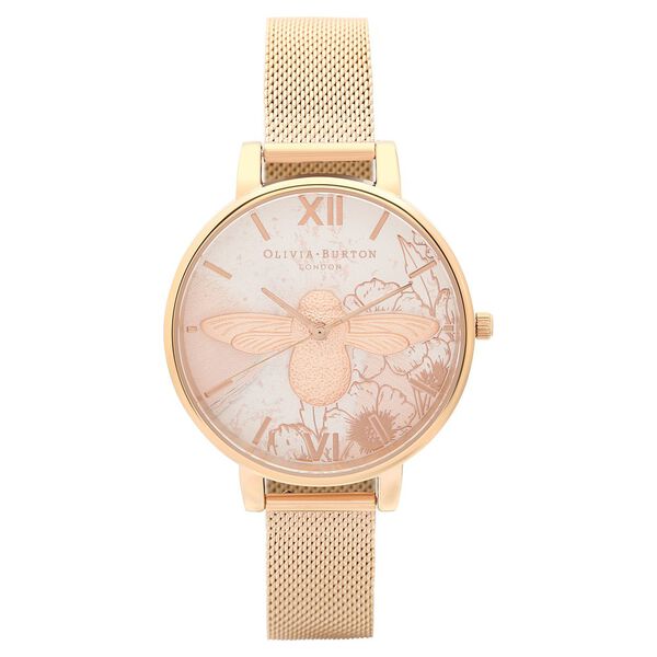 Olivia Burton Quartz Analog Pink Dial Stainless Steel Strap Watch for Women - image number 1