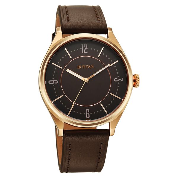 Titan Neo Basics Analog with Brown Dial Brown Leather Strap Watch for Men - image number 2