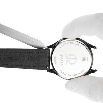 20 mm Black Genuine Leather Straps for Men