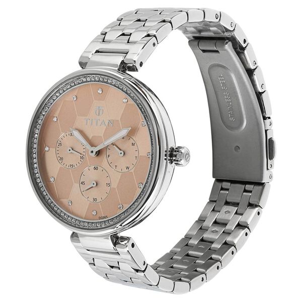 Titan Whimsy Golden Dial Women Watch With Stainless Steel Strap - image number 1