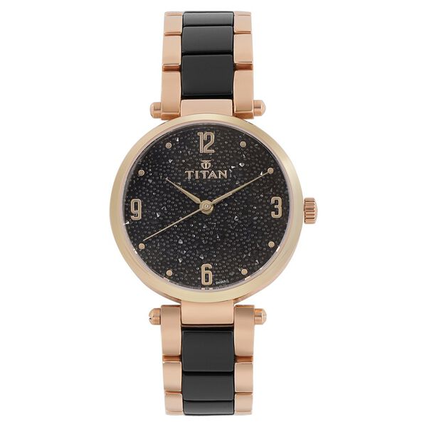 Titan Ceramics Black Dial Analog Stainless Steel and Ceramic Strap watch for Women - image number 1