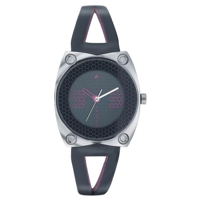 Fastrack Quartz Analog Grey Dial Leather Strap Watch for Girls - image number 0