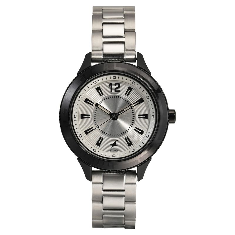 Fastrack Varsity Quartz Analog Silver Dial Stainless Steel Strap Watch for Girls