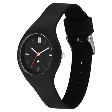 Fastrack Tweens Quartz Analog Black Dial Black Silicone Strap Watch
