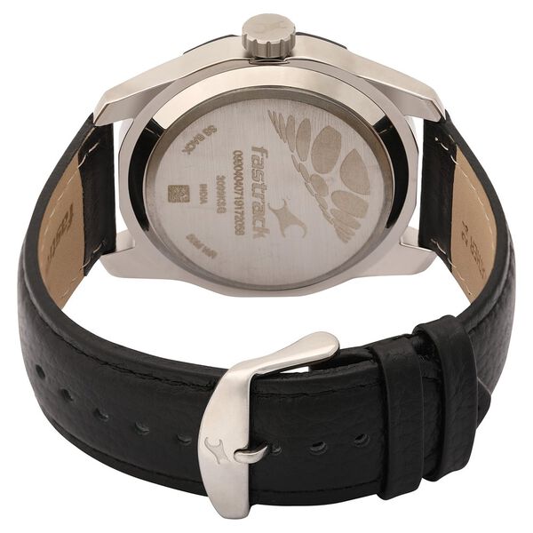 Fastrack Quartz Analog Black Dial Leather Strap Watch for Guys - image number 4