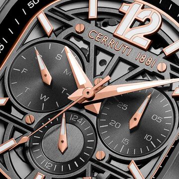 Cerruti 1881 Quartz Multifunction Grey Dial Two Toned Stainless Steel Strap Watch For Men
