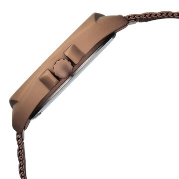 Vyb Aviator By Fastrack Quartz Analog Brown Dial Brown Stainless Steel Strap Watch For Guys