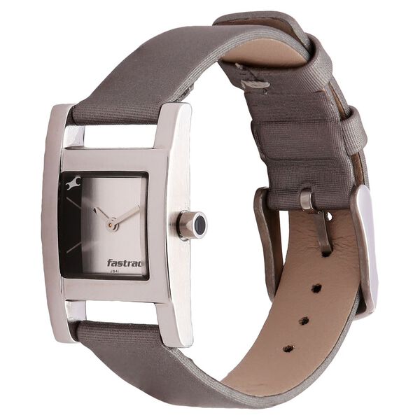Fastrack Quartz Analog Silver Dial Leather Strap Watch for Girls - image number 1