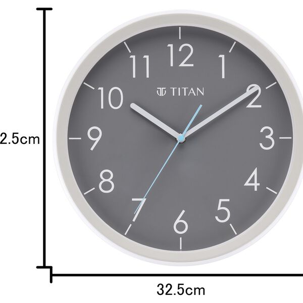 Titan Contemporary Grey Dial Grey Color Silent Sweep Technology - 32.5 cm x 32.5 cm (Medium) - image number 5