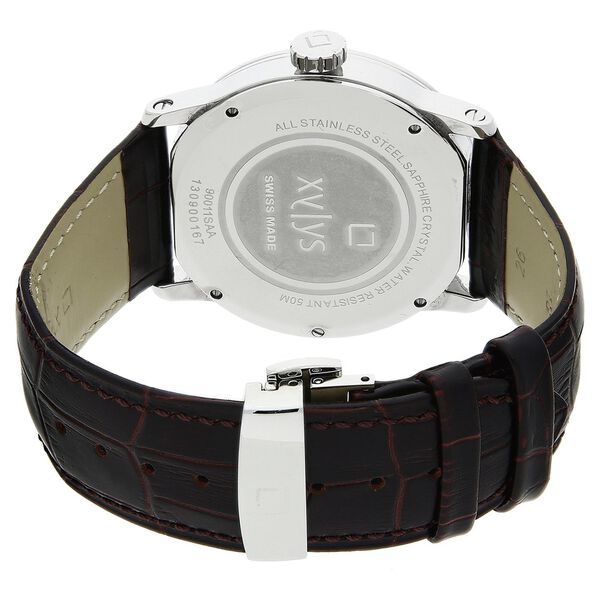 Xylys Swiss Analog with Date Brown Leather Strap and White Dial Watch For Men - image number 3