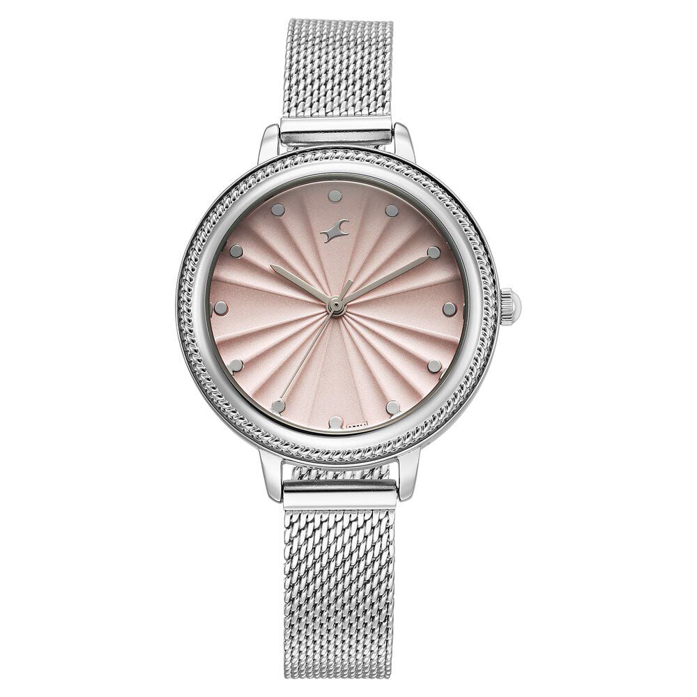 Fastrack Stunners X Quartz Analog Pink Dial Stainless Steel Strap Watch For Girls-picture-22