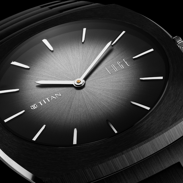 Titan Edge Fumage Quartz Analog Black Dial Black Ceramic Strap Watch For Men - image number 2