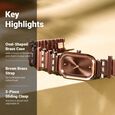 Raga Women's Love all: Elegant Oval Brown Dial & Metal Strap Watch - image number 3