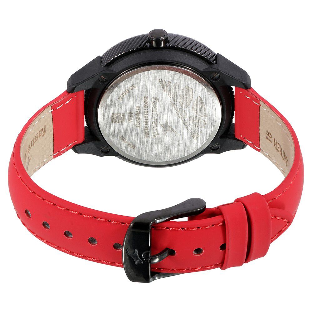 Fastrack Modular Quartz Analog Silver Dial Leather Strap Watch for Girls