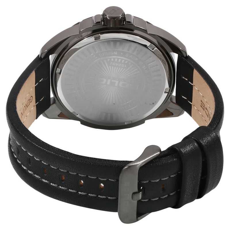 Police Quartz Analog with Date Black Dial Leather Strap Watch for Men - image number 3