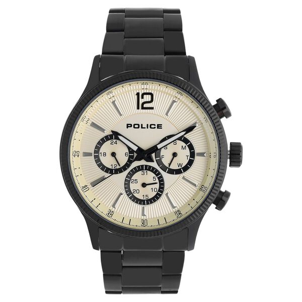 Police Quartz Multifunction Beige Dial Stainless Steel Strap Watch for Men - image number 0