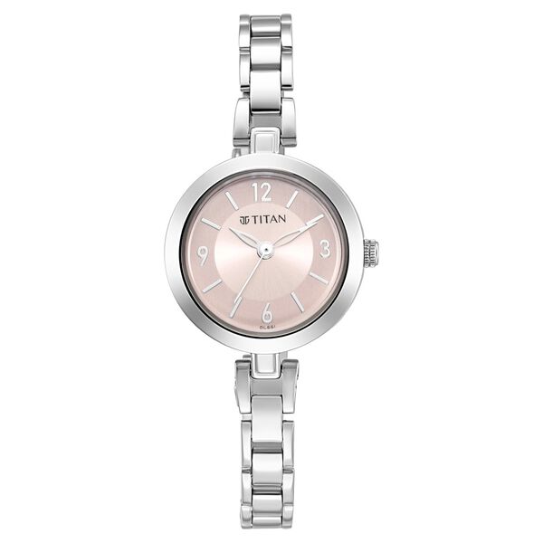 Titan Lagan Pink Dial Analog Metal Strap Watch for Women - image number 1