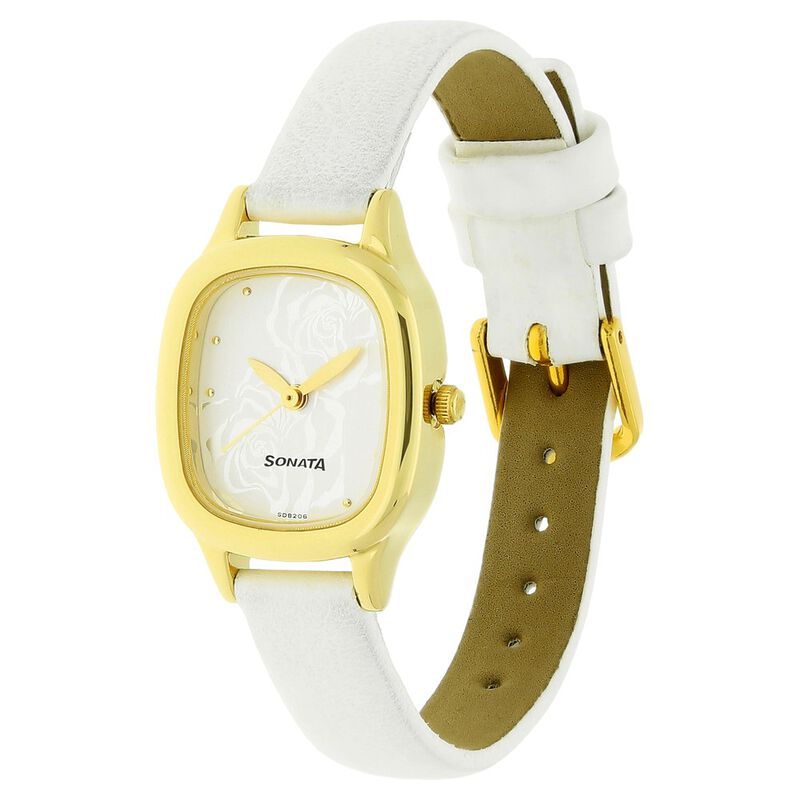 Sonata Quartz Analog White Dial Leather Strap Watch for Women - image number 1