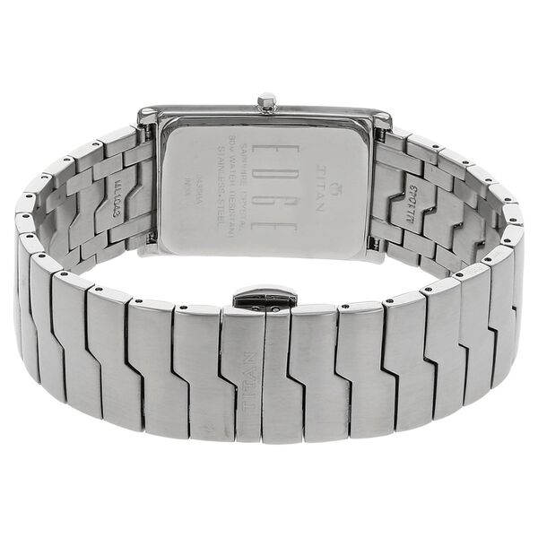 Titan Edge Quartz Analog White Dial Silver Stainless Steel Strap Watch For Men - image number 3