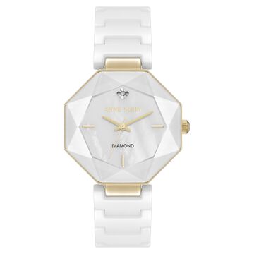 Anne Klein Quartz Analog White Dial Ceramic Strap Watch For Women