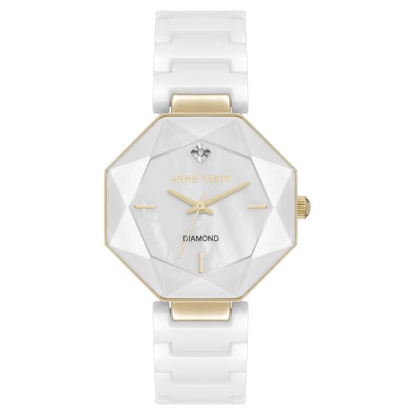 Anne Klein Quartz Analog White Dial Ceramic Strap Watch For Women - image number 0