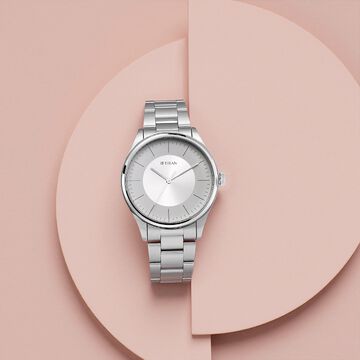 Titan Men's Urban Edge Lustrous Grey Dial Leather Watch