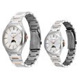 Titan Bandhan Quartz Analog Sun-Moon Silver Dial Two Toned Stainless Steel Strap Watch For Couple - image number 2