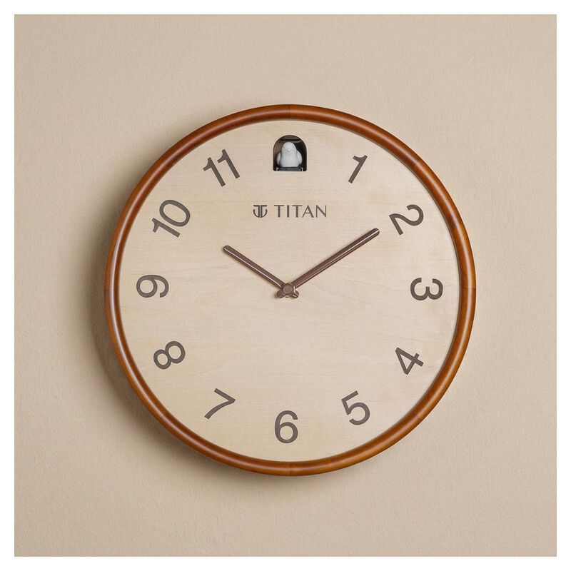 Titan Wooden Cuckoo Clock - Premium Decor Wooden Wall Clock with a Contemporary look - 30 cm x 30 cm (Medium)