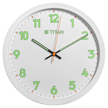 Titan Classic Wall Clock Quartz Analog White Dial Silent Sweep - 30 cm x 30 cm (Medium)