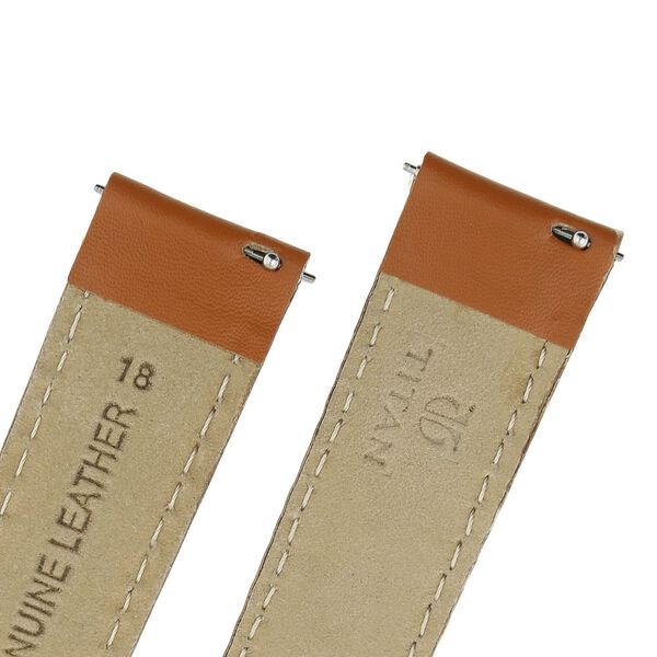 22 mm Tan Genuine Leather Strap for Men - image number 4